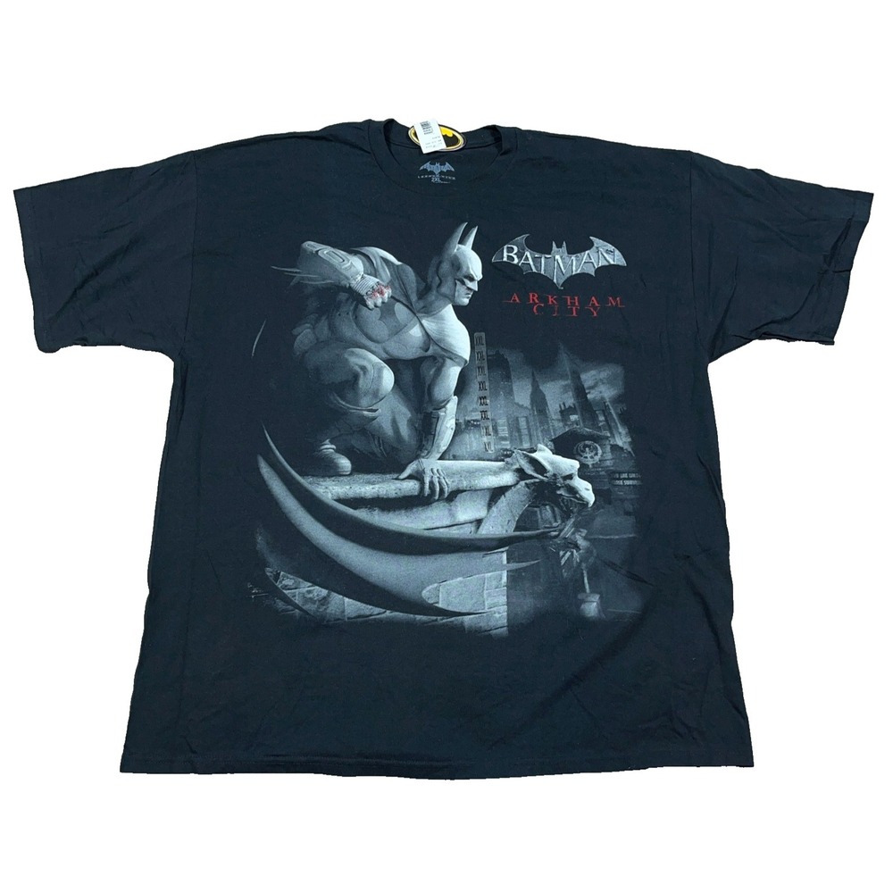 Vintage Batman Arkham City Shirt Men XXL 2XL Black Tee Game Promo PS3 Xbox Y2K